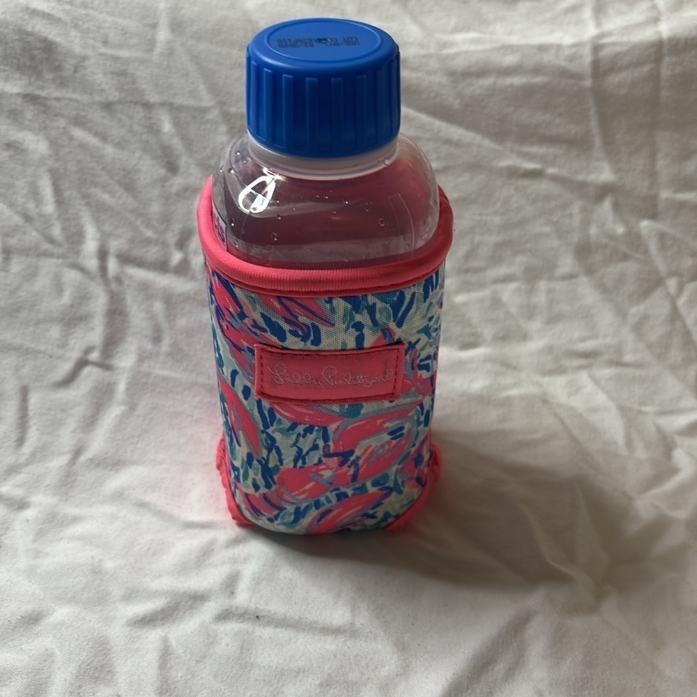 Lilly Pulitzer Pink and Blue crawfish Drink Holder Koozie neoprene - Picture 3 of 8